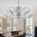 Sonome Chrome Crystal 33 Inch Fandelier Lighted Ceiling Fan Incl 33.5 In X H 31.5 In