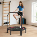 Soozier 40 Foldable Mini Trampoline For Adults With Adjustable Foam Handle And Resistance Bands Max Load 330 Lbs Red