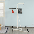 Soozier Free Standing Speed Bag Platform Punch Bag Station Boxing Stand Heavy Duty Frame White