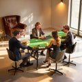 Soozier Poker Table Foldable 72 Portable Folding Casino Blackjack Table For 8 Players 220 Lbs Capacity Felt Surface Green