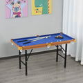 Soozier Portable Folding Billiards Table Game Pool Table For Kids Adults With Cues Ball Rack Brush And Steel Frame