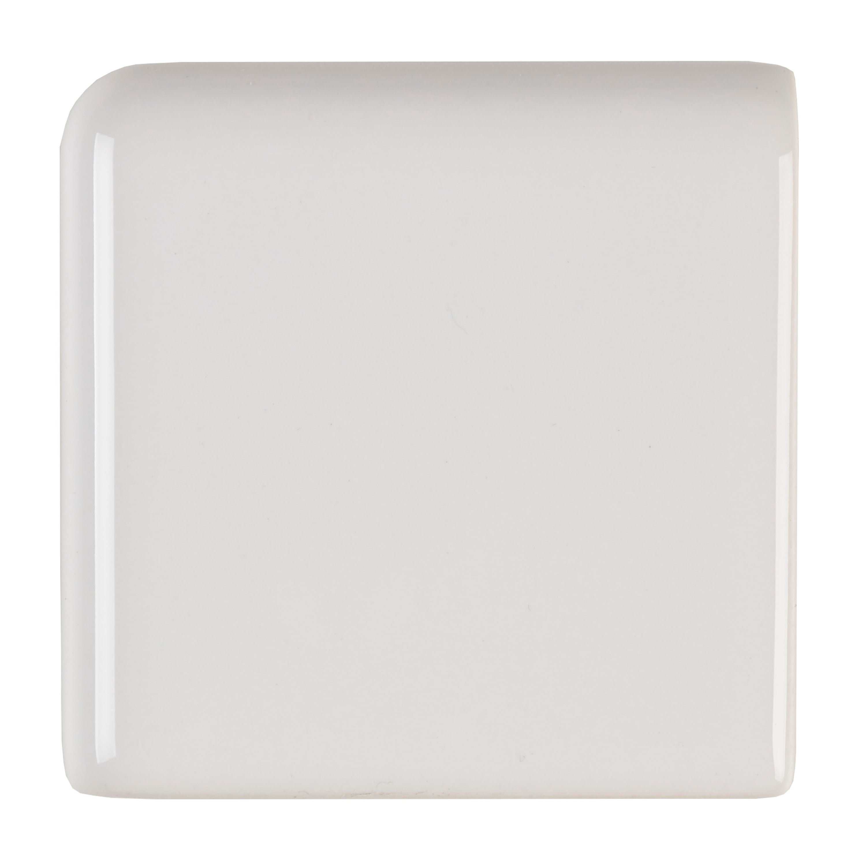 Sophisticated 2X2 Inch Glazed Ceramic Bullnose Corner In Arctic White 2X2