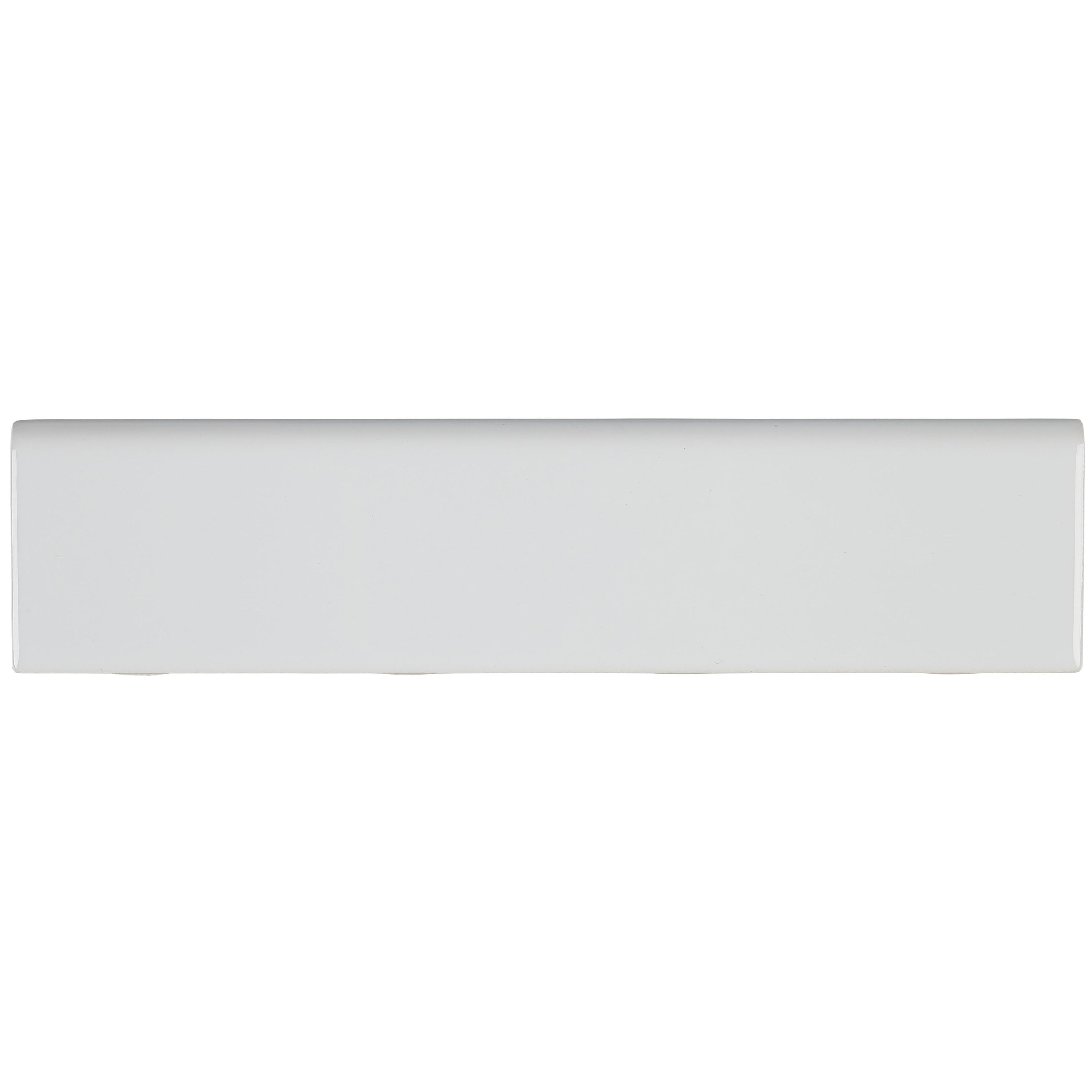 Sophisticated 2X8 Inch Glazed Ceramic Bullnose In Arctic White 2X8