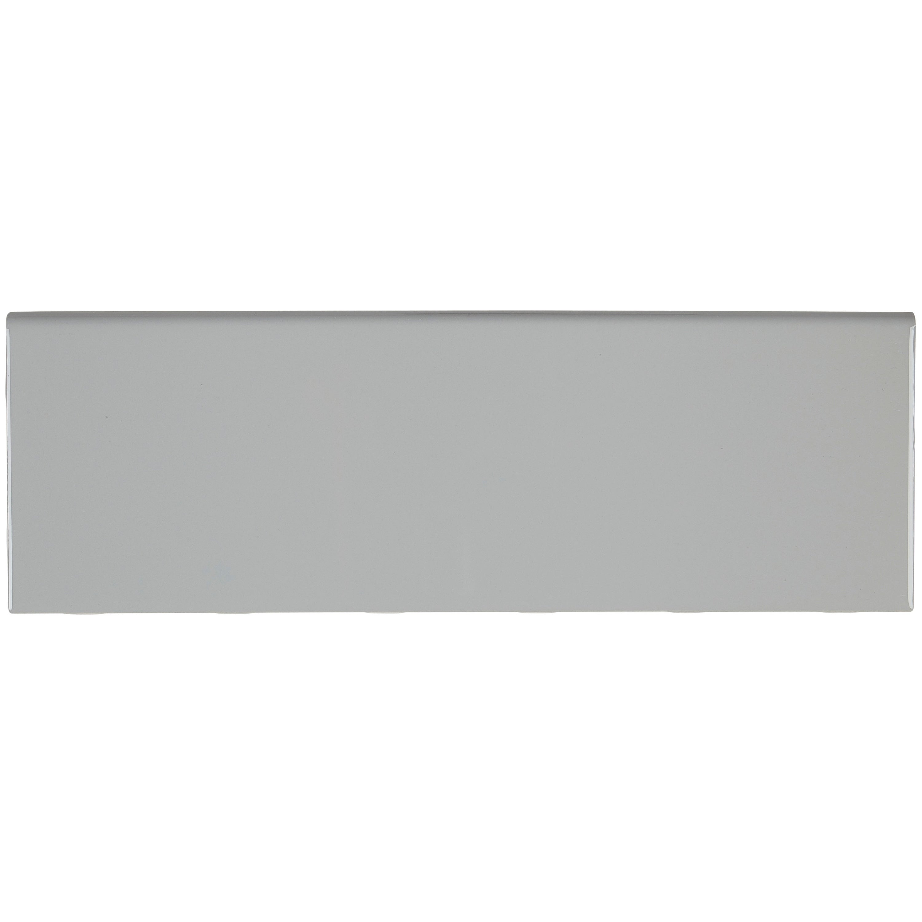 Sophisticated 4X12 Inch Glazed Ceramic Bullnose 12 Inch Side In Desert Gray 4X12