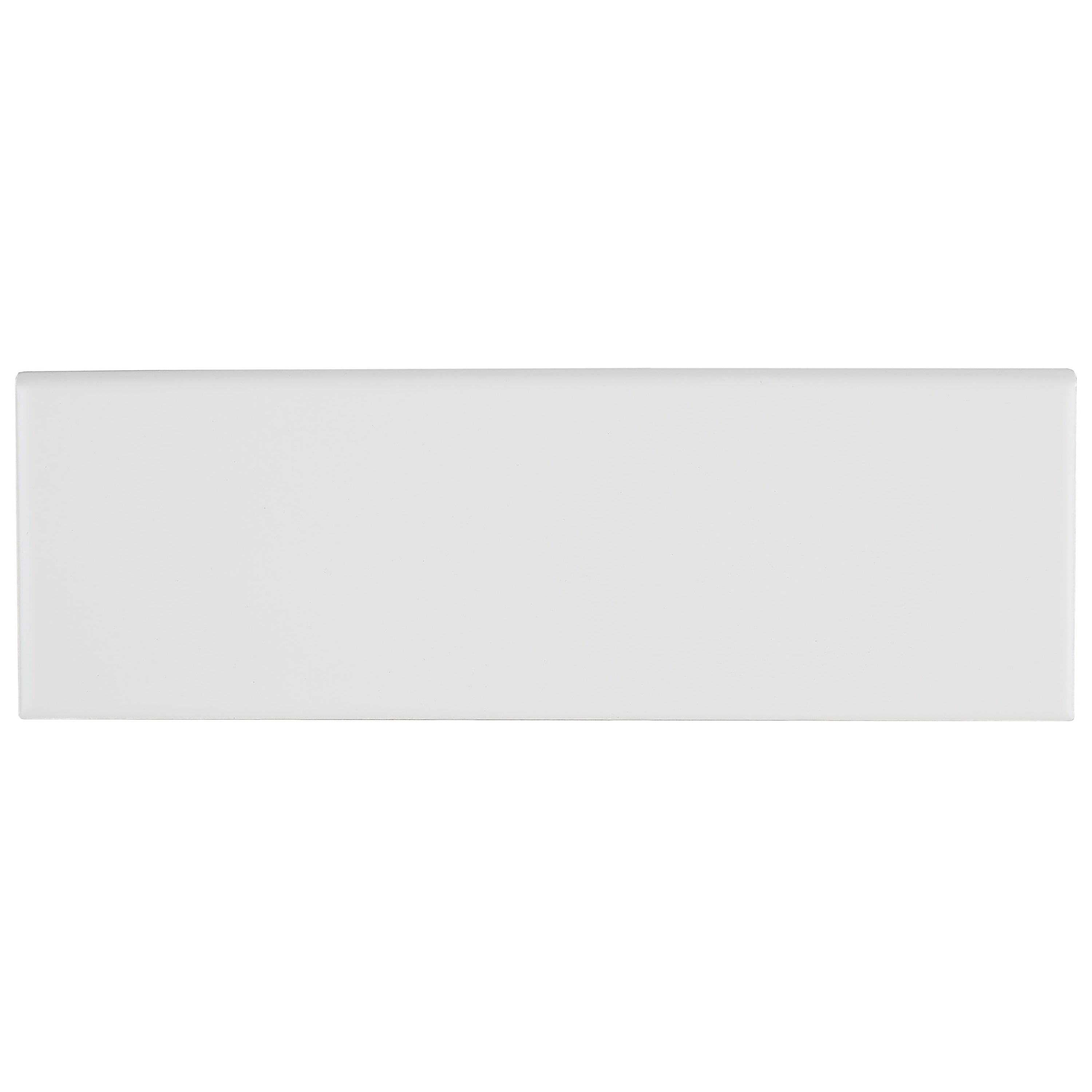 Sophisticated 4X12 Inch Glazed Ceramic Bullnose 12 Inch Side In Matte Arctic White 4X12