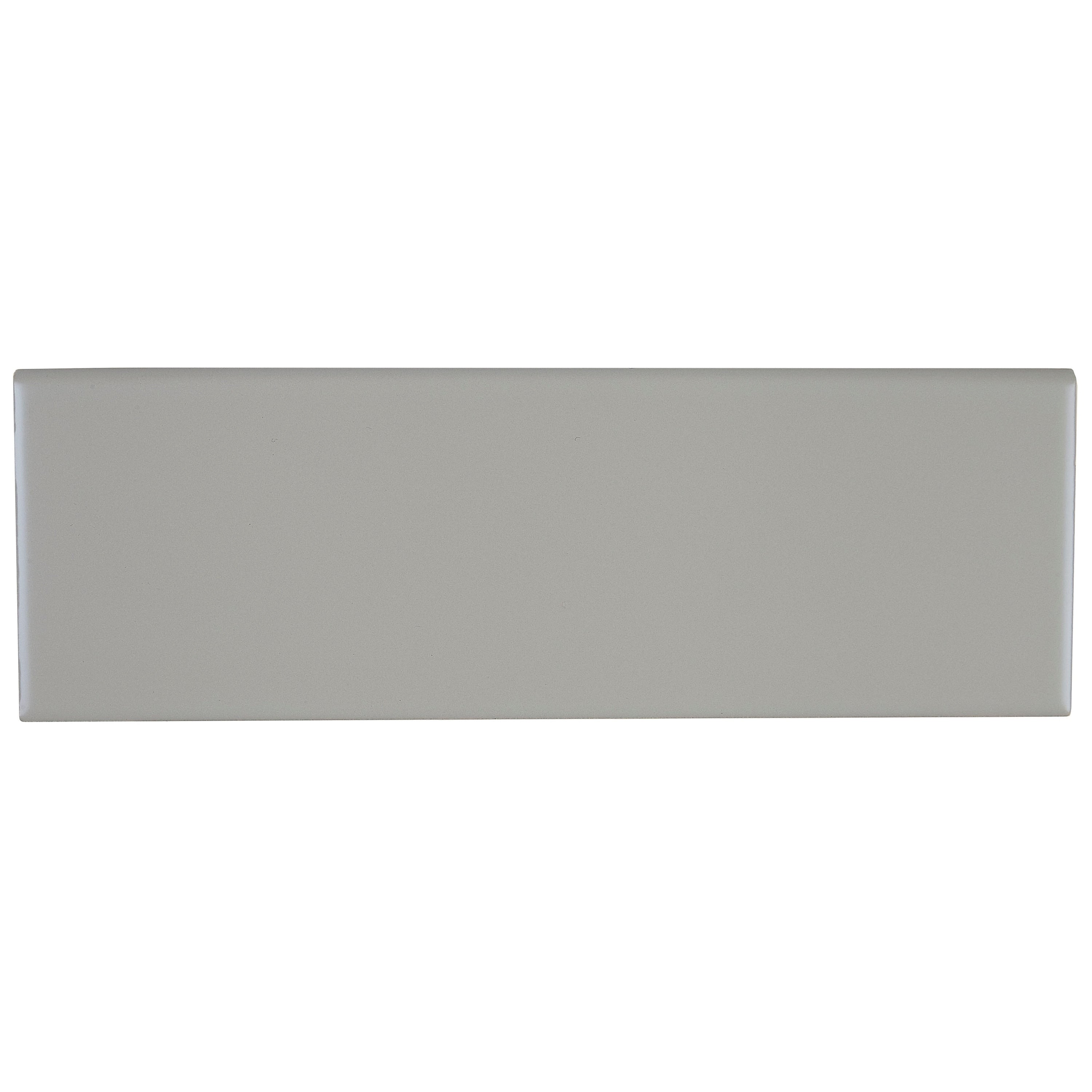 Sophisticated 4X12 Inch Glazed Ceramic Bullnose 12 Inch Side In Matte Desert Gray 4X12