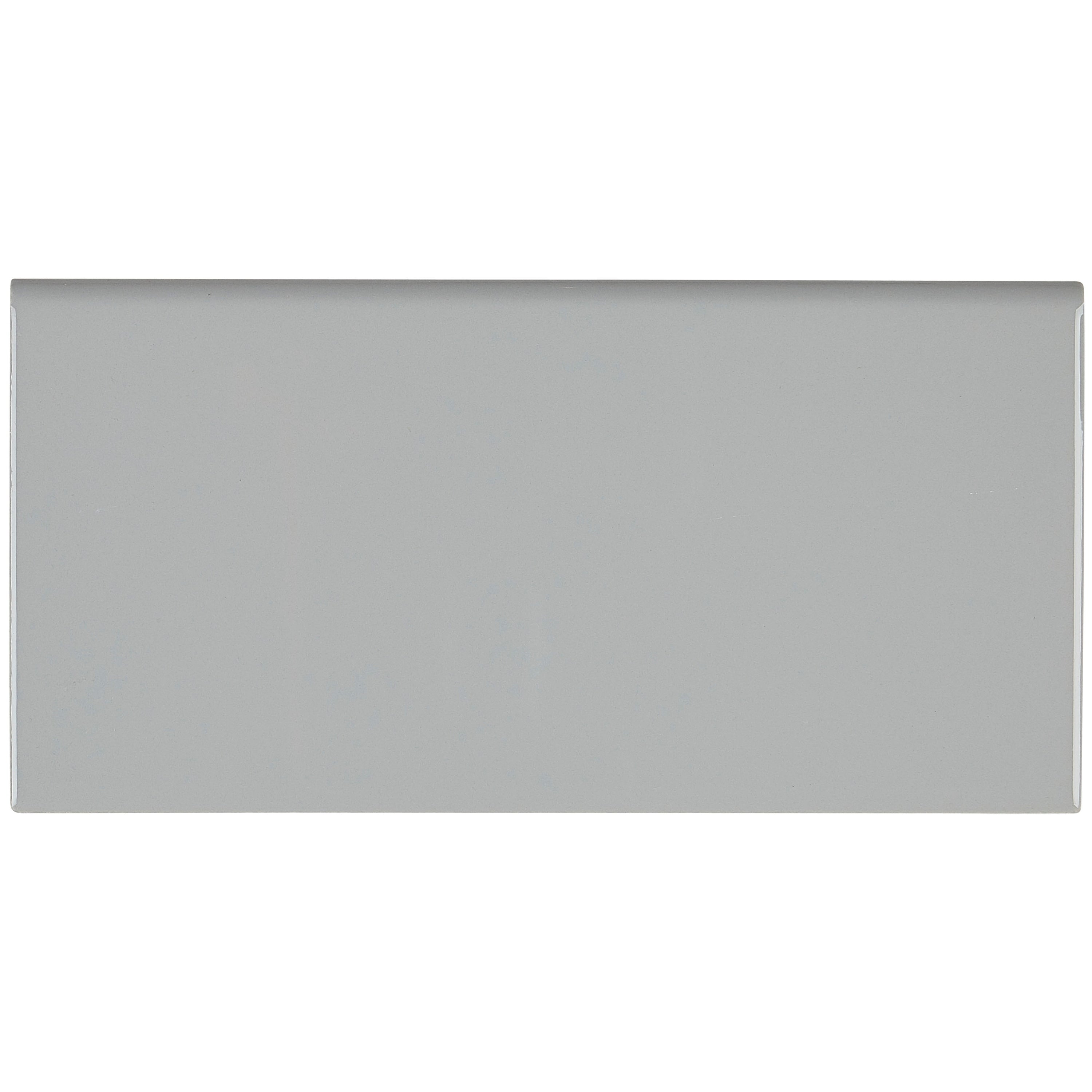 Sophisticated 4X8 Inch Glazed Ceramic Bullnose In Desert Gray 4X8