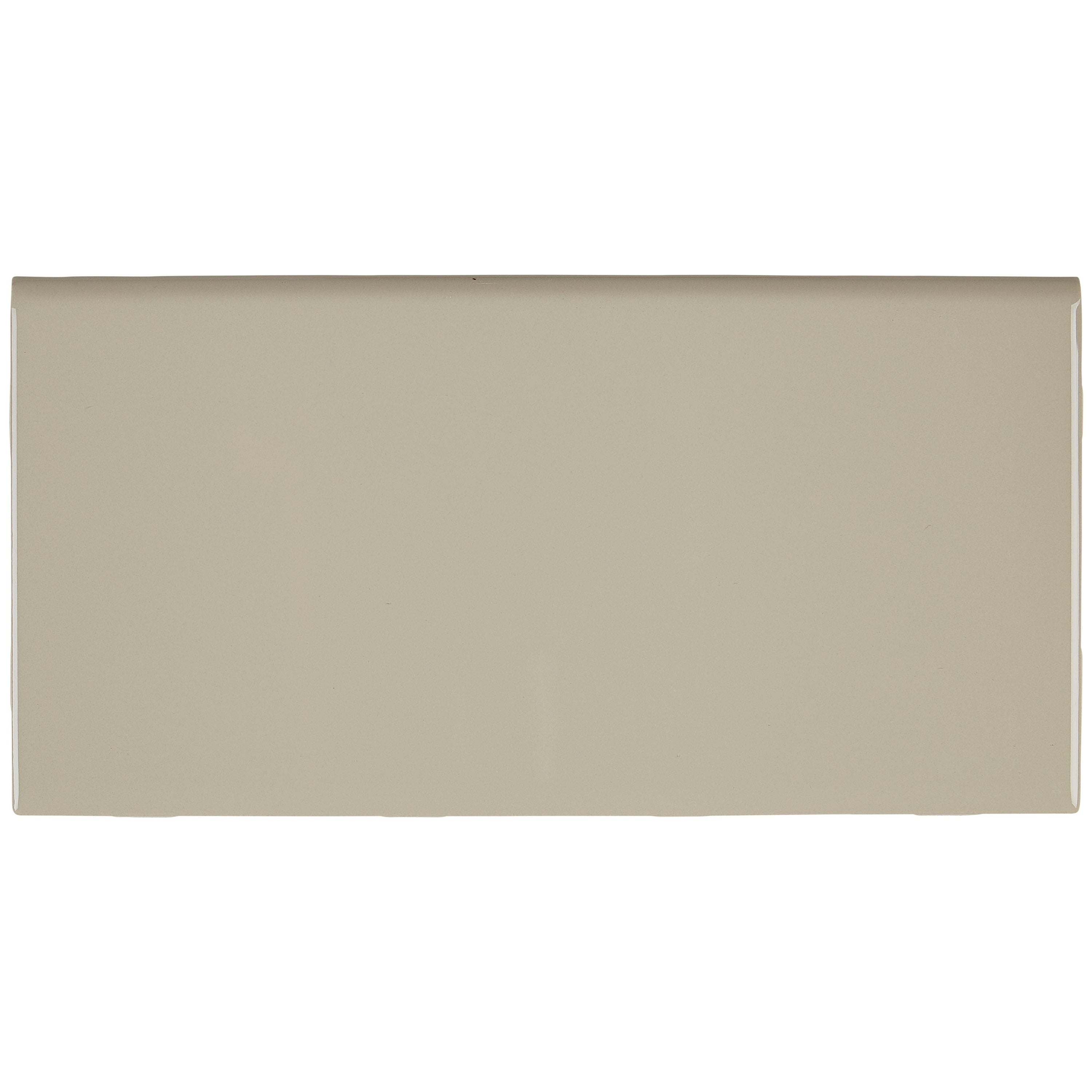 Sophisticated 4X8 Inch Glazed Ceramic Bullnose In Urban Putty 4X8