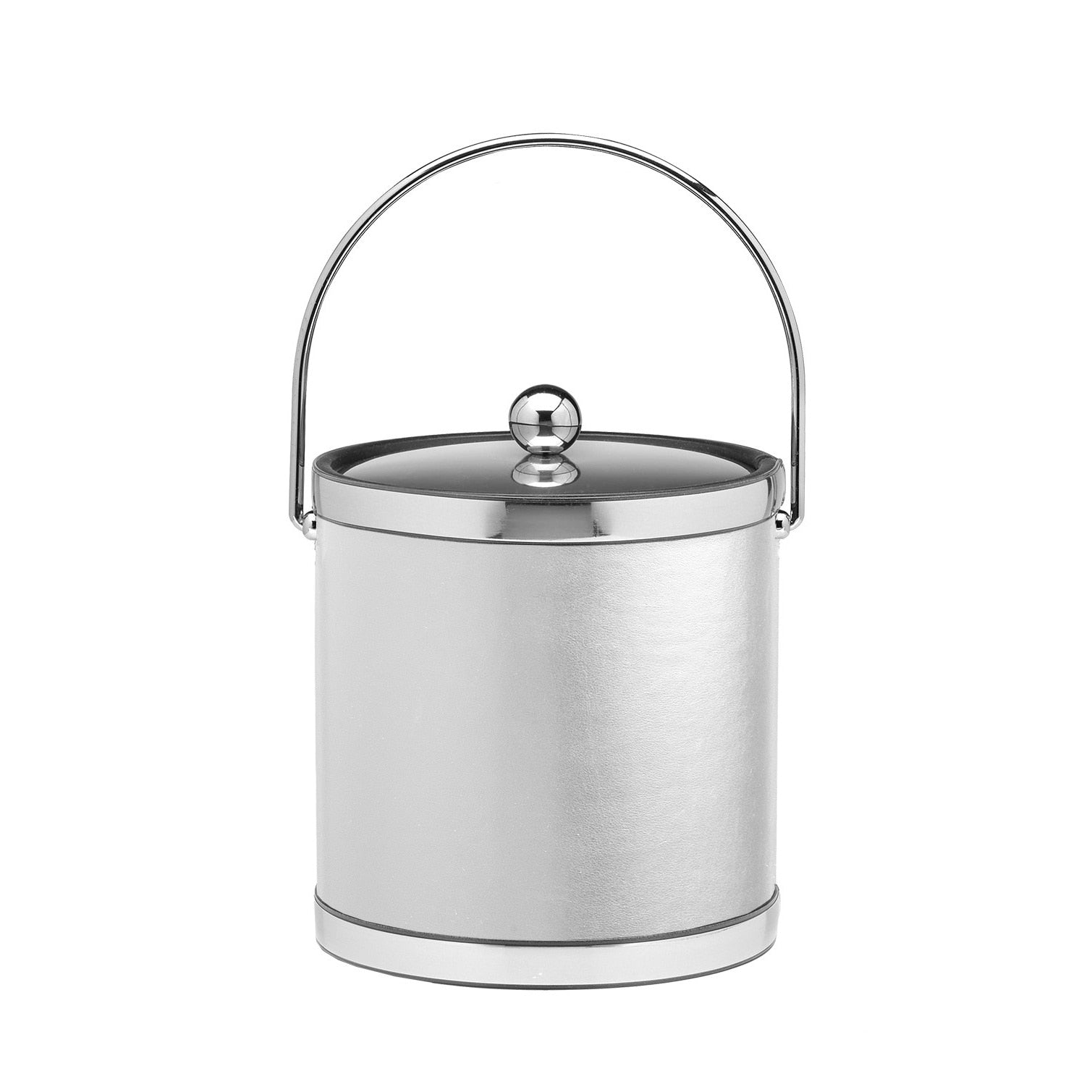 Kraftware Sophisticates With Polished Chrome 3 Quart Ice Bucket With Bale Handle And Metal Cover