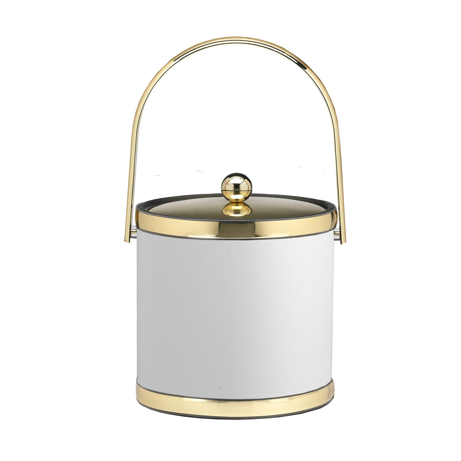 Kraftware Sophisticates With Polished Gold 3 Quart Ice Bucket With Track Handle And Metal Cover