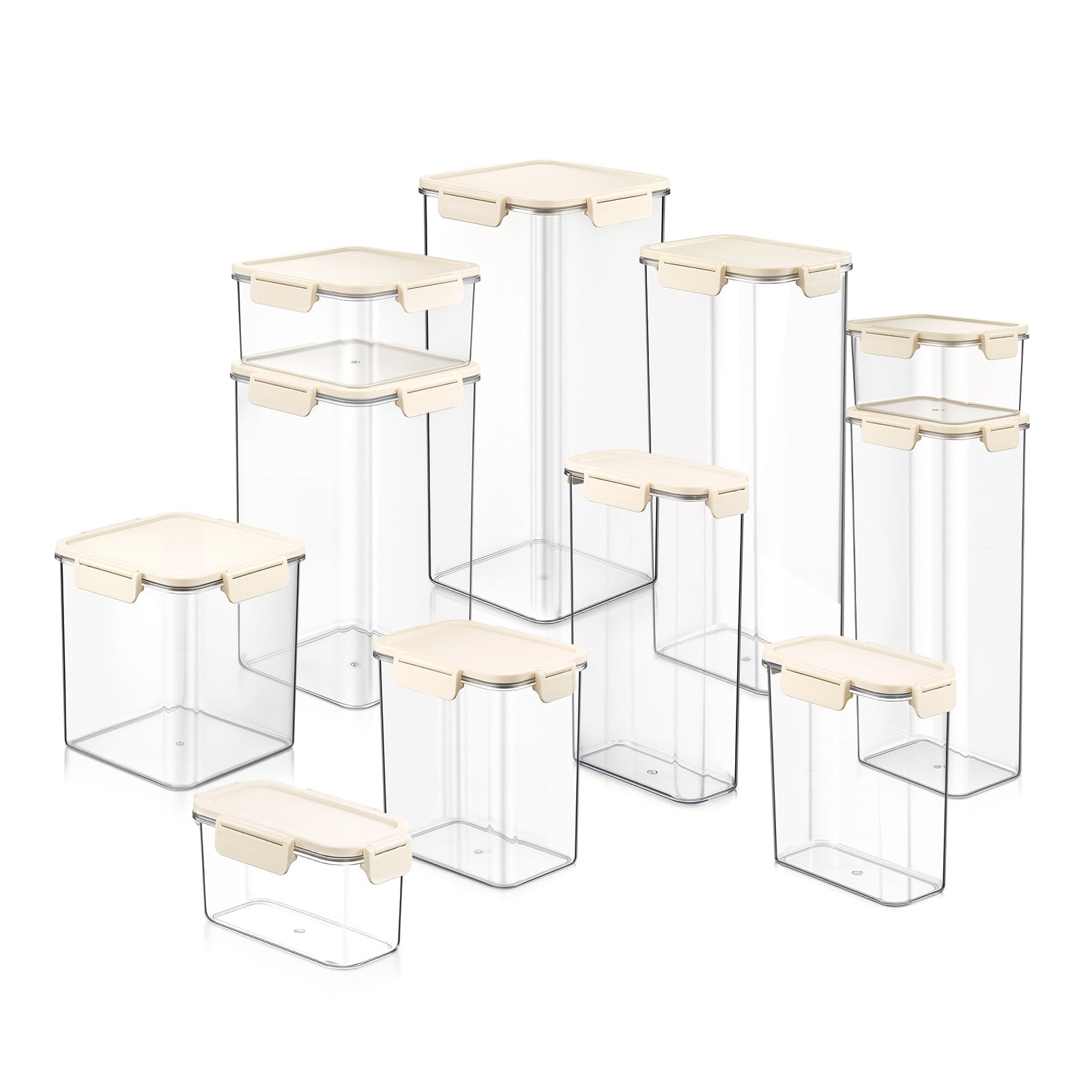 Sorbus 11 Pack Airtight Food Storage Container Set Stackable Clear Pantry Canisters With Lids