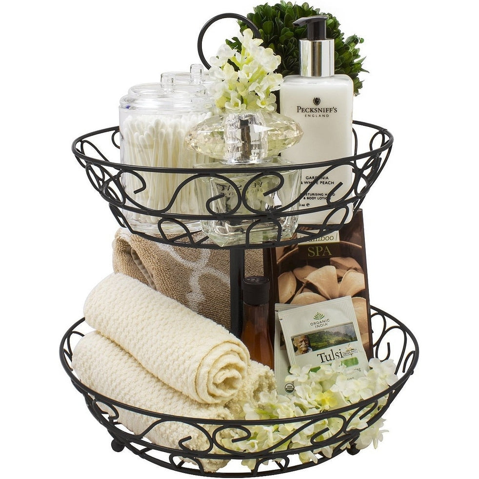 Sorbus 2 Tier Countertop Fruit Basket Holder Decorative Bowl Stand