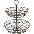 Sorbus Bronze Stainless Steel 2 Tier Countertop Fruit Basket Holder And Decorative Bowl Stand