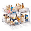 Sorbus 2 Tier Pull Out Makeup Organizers 2 Pack Clear Vanity Skincare Storage Drawers Bathroom Organization Bins