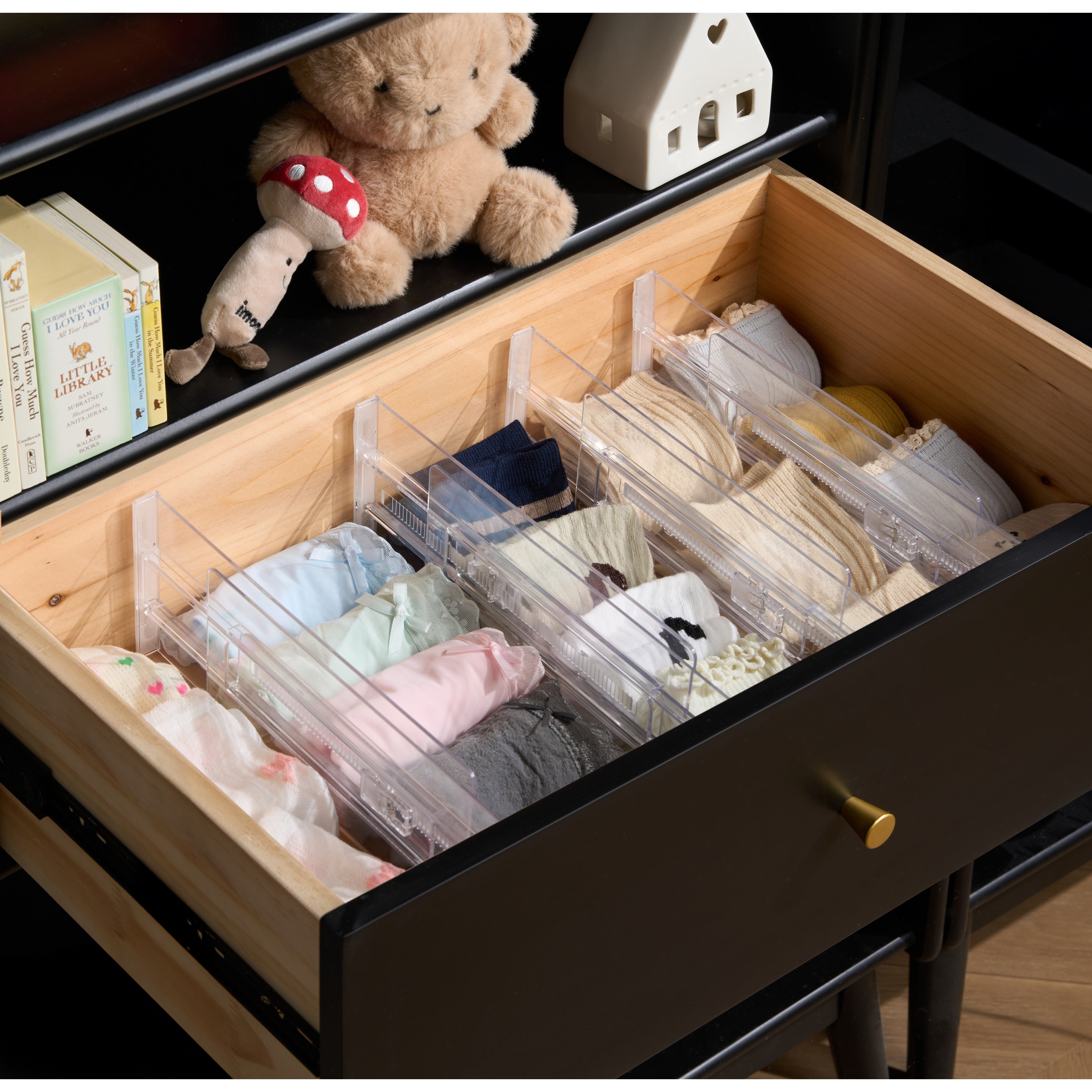 Sorbus 8 Pack Adjustable Clear Drawer Dividers For Kitchen Clothes Office Tools 10.51 X 0.5 X 4.09 In