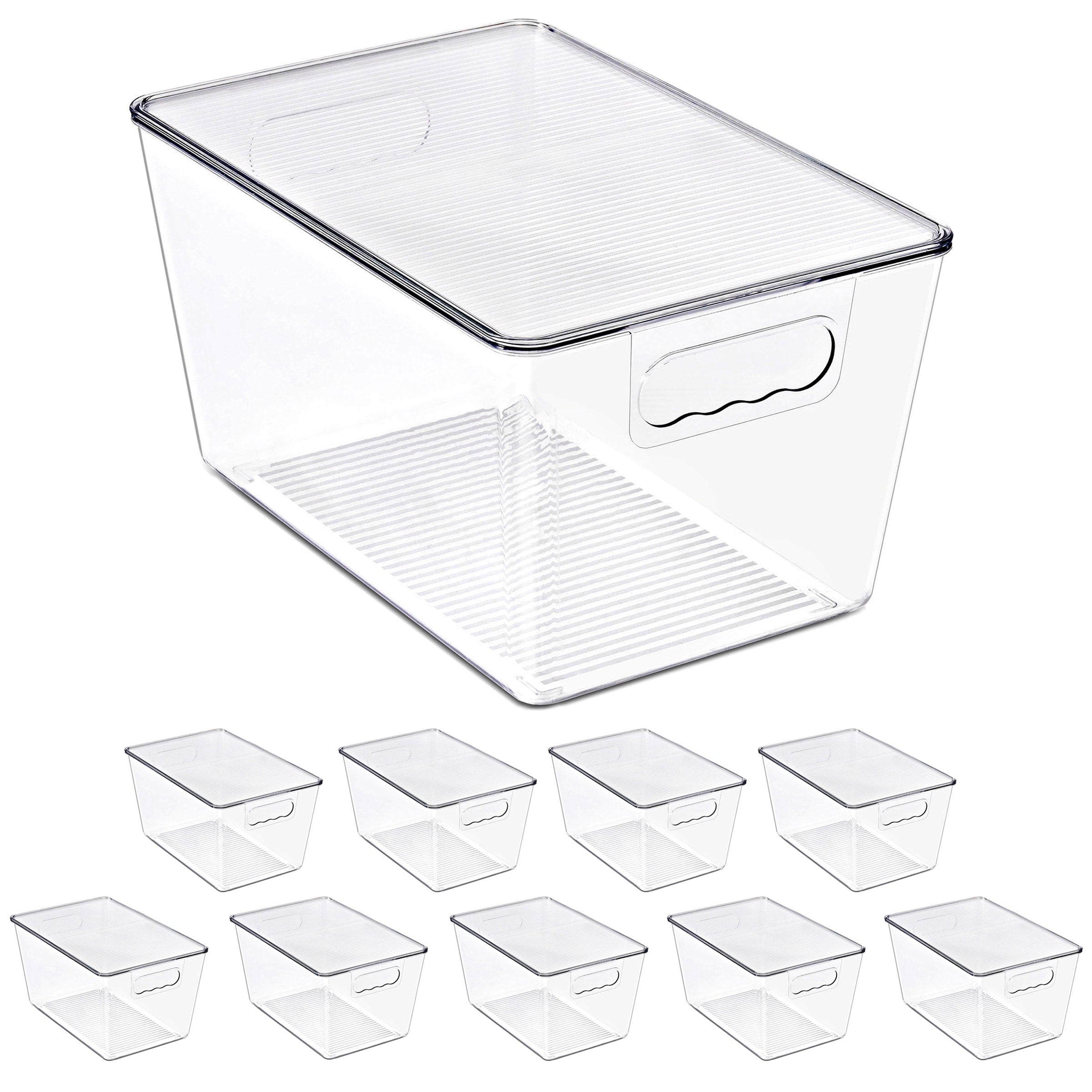 Sorbus 8 And 10 Pack Clear Stackable Storage Containers With Lids For Kitchen Pantry Cabinet Organization