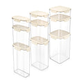 Sorbus 9 Pack Airtight Food Storage Container Set Stackable Clear Pantry Canisters With Lids