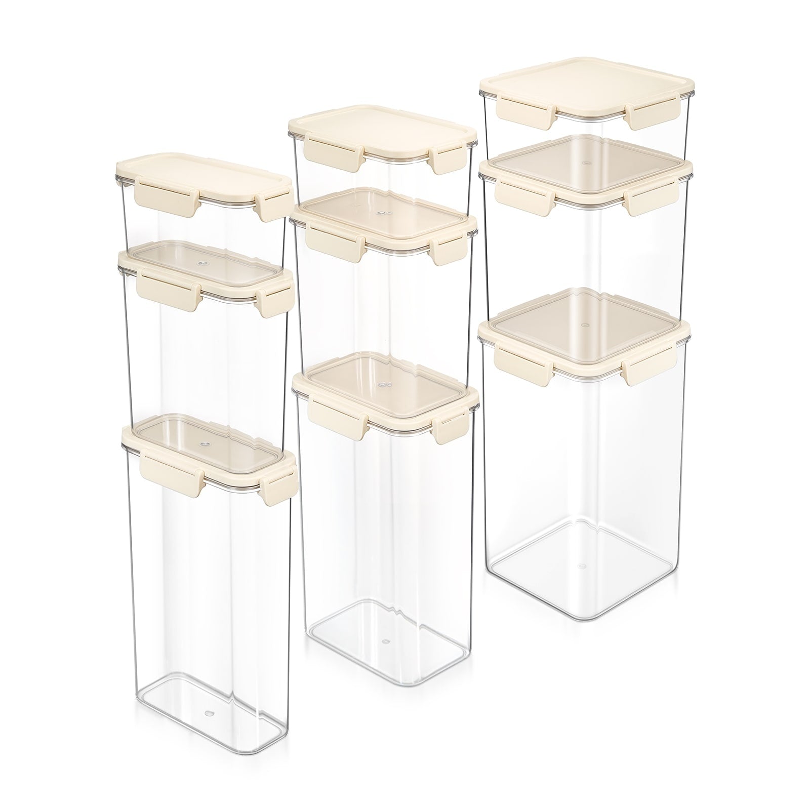 Sorbus 9 Pack Airtight Food Storage Container Set Stackable Clear Pantry Canisters With Lids