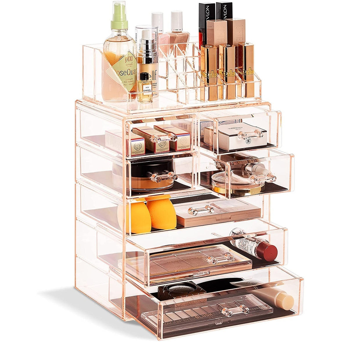 Sorbus Acrylic Cosmetic Makeup And Jewelry Storage Case Display