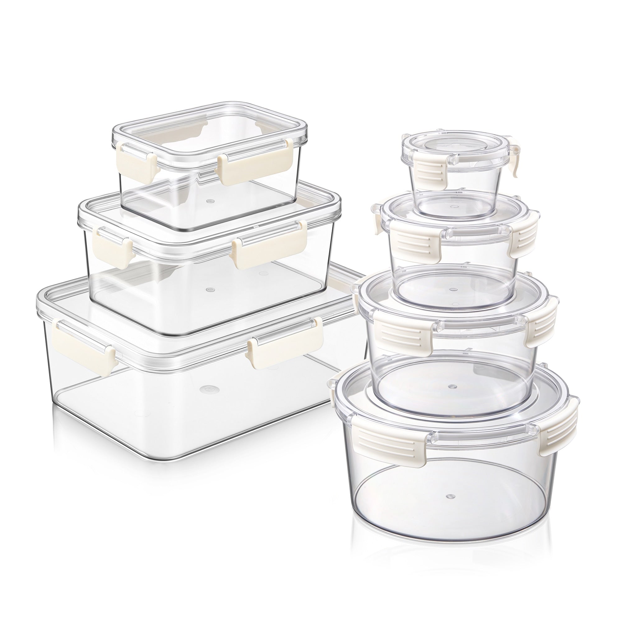 Sorbus Bpa Free Food Storage Container Set Stackable Nestable Plastic Containers With Snap On Lids