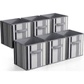 Sorbus Foldable Storage Cube Basket Bin Vertical Stripe Line Pattern 6 Pack Black