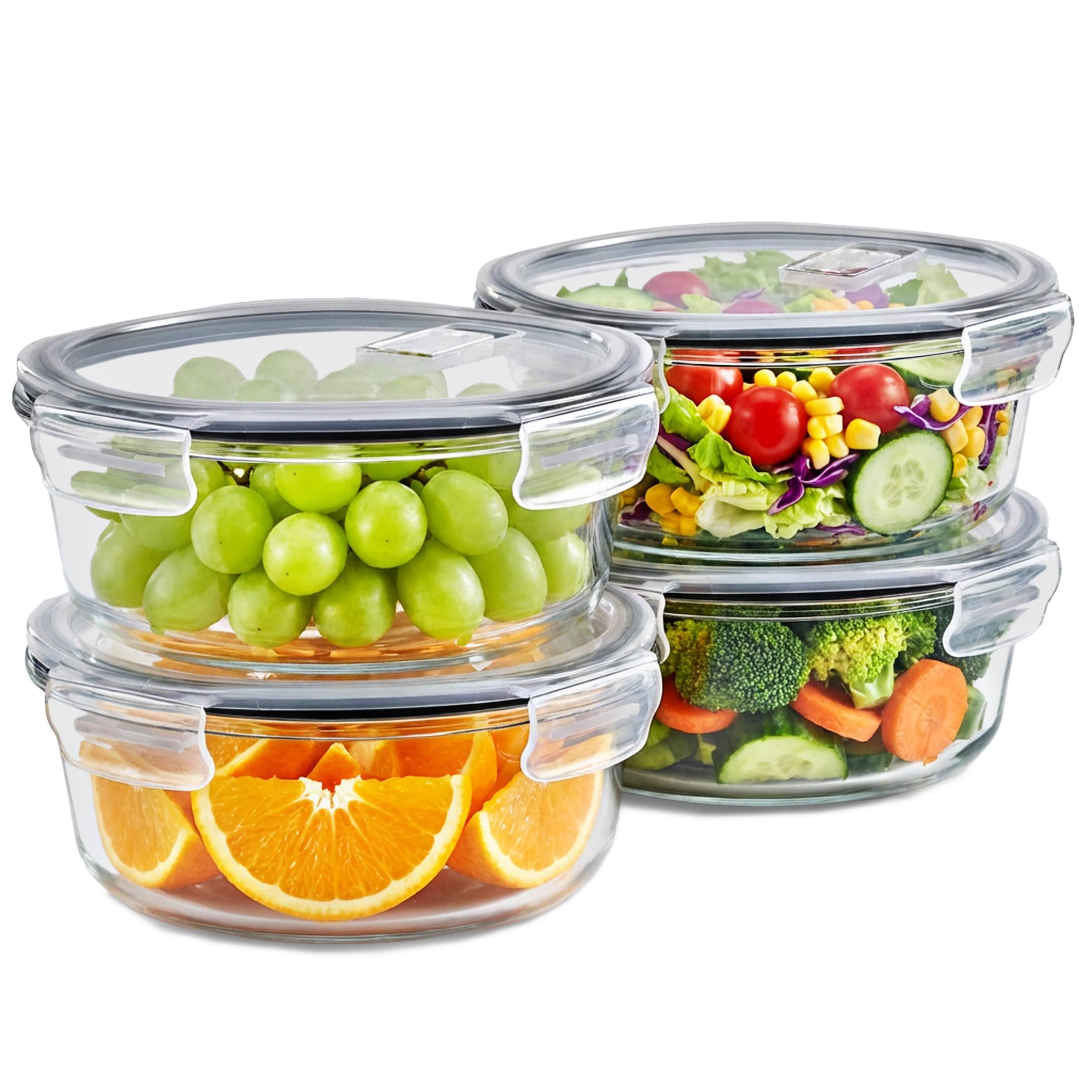 Sorbus Glass Food Storage Containers With Airtight Locking Lids Leakproof Bpa Free Glass Meal Prep Bowls