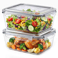 Sorbus Glass Meal Prep Containers Dishwasher And Oven Safe Reusable Meal Prep Containers Set Of 2 2 Pack