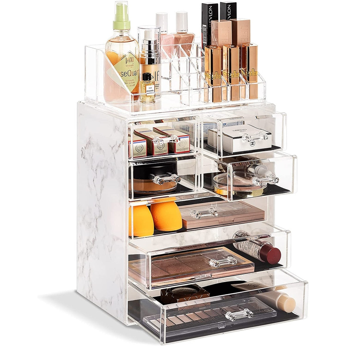 Sorbus Glitter Makeup And Jewelry Storage Case Display Set Style 1