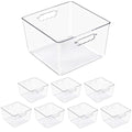 Sorbus Large Square Stackable Storage Bins With Handles For Storage Closet Shelf Home Organization 4 6 And 8 Pack