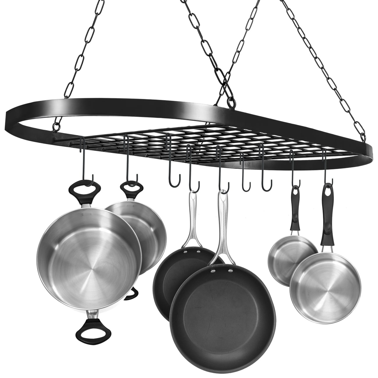 Ceiling Mounted Pot Rack With Hooks