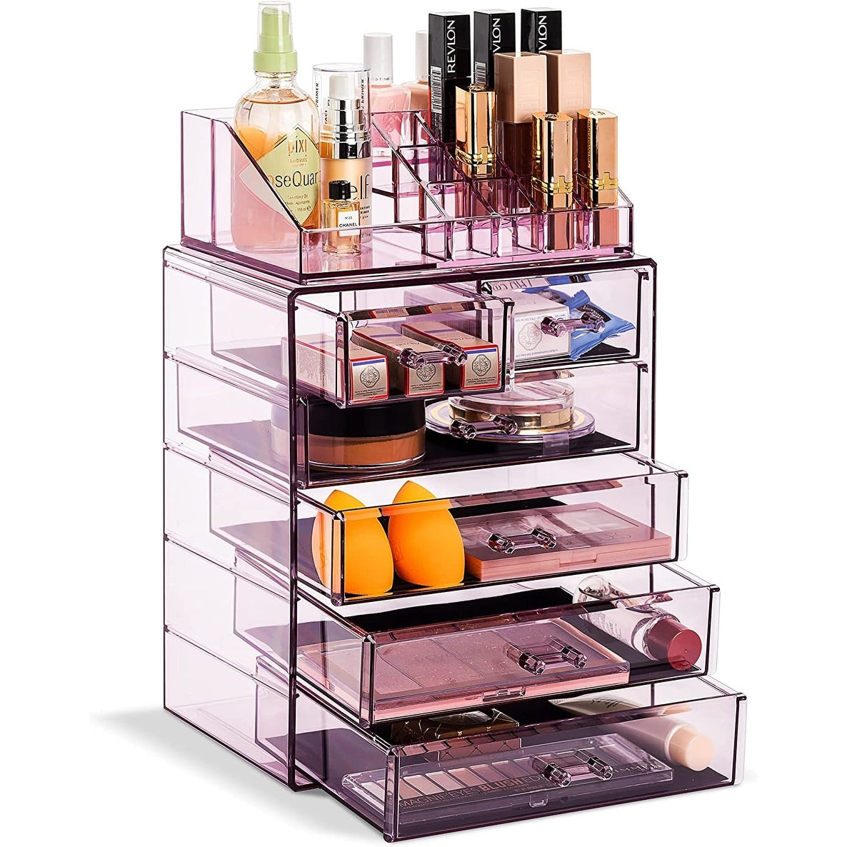 Sorbus Purple Acrylic Cosmetic Makeup And Jewelry Storage Case