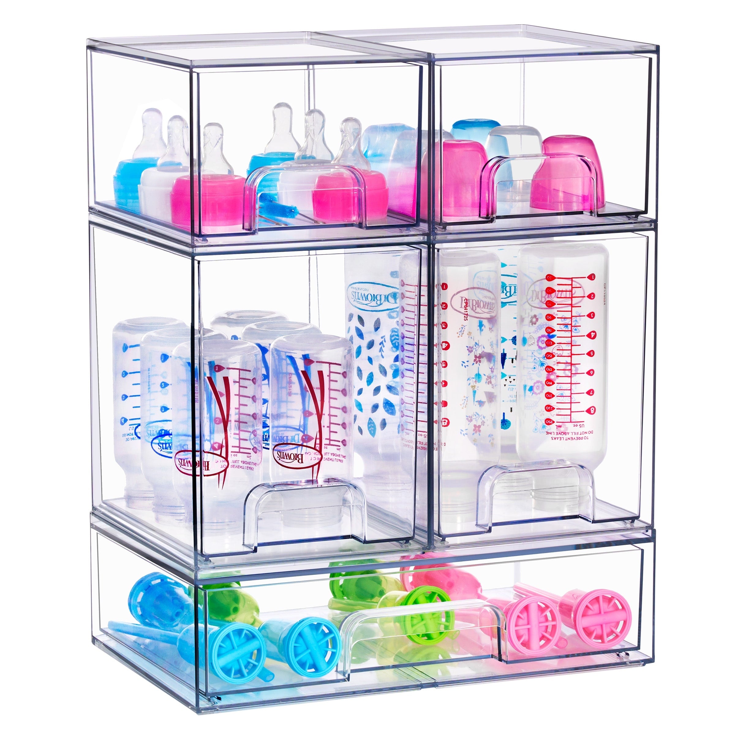 Sorbus Stackable Acrylic Storage Drawers Clear Plastic Organizer Bins For Countertop Organization
