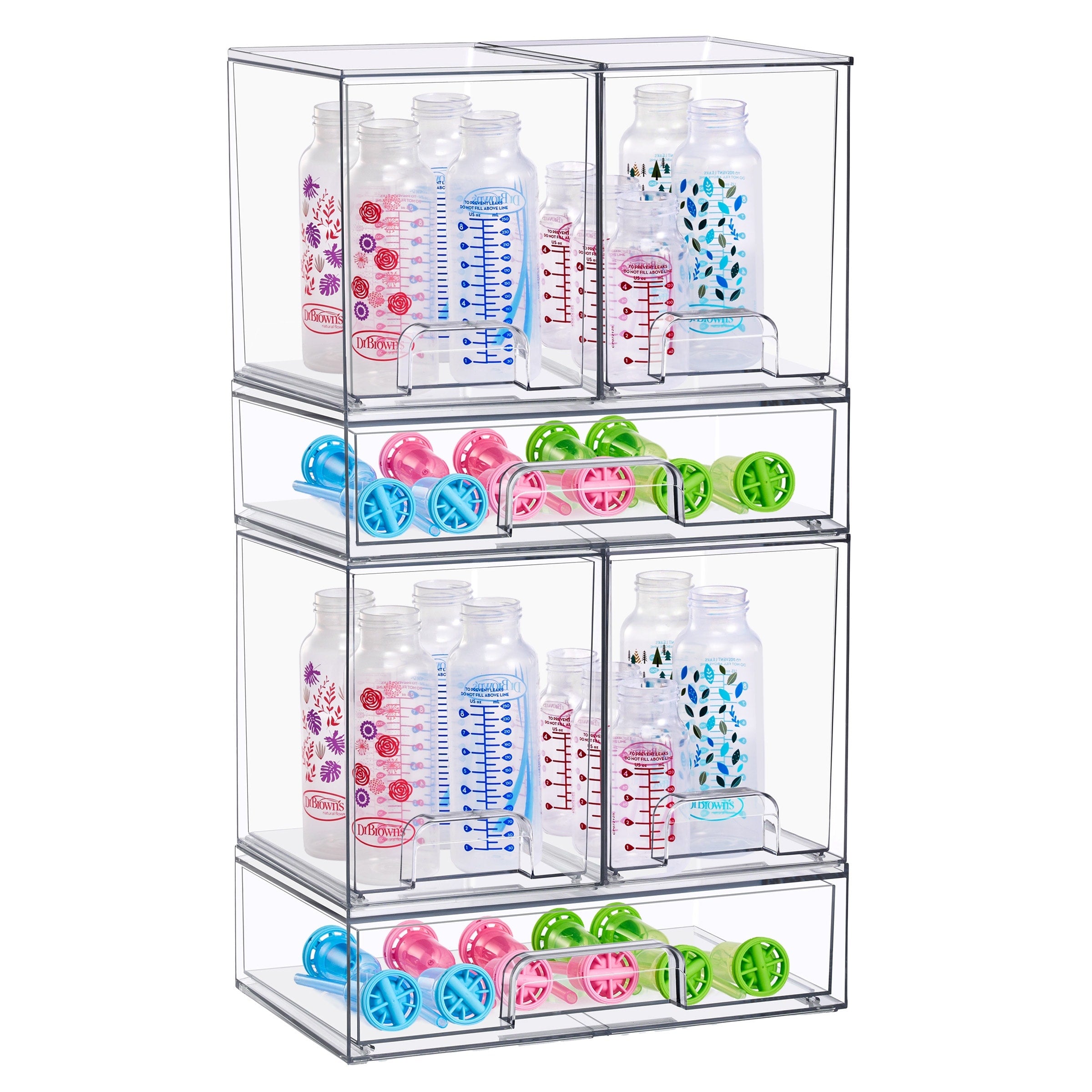 Sorbus Stackable Acrylic Storage Drawers Tall And Wide Clear Plastic Organizer Bins For Countertop Organization
