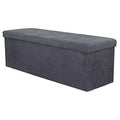 Sorbus Storage Bench Chest Contemporary Faux Suede Large Black