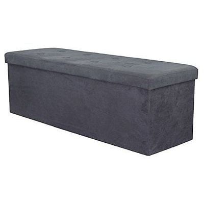 Sorbus Storage Bench Chest Contemporary Faux Suede Large Black