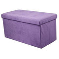 Sorbus Storage Bench Chest Contemporary Faux Suede Small Purple