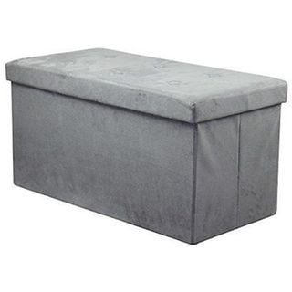 Sorbus Storage Bench Chest Contemporary Faux Suede Small Suede Grey