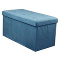 Sorbus Storage Bench Chest Contemporary Faux Suede Small Teal