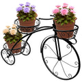 Sorbus Tricycle Plant Stand Flower Pot Cart Holder Parisian Style Black