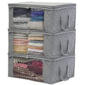Sorbus Foldable Storage Bag Organizer Set Great For Clothes Blankets Closets Bedrooms And More 3 Pack Gray