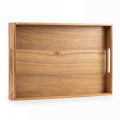 Soren 17 In. W Handcrafted Large Acacia Wood Rectangular Serving Tray With Handles