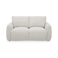 Soren Sofa Supportive High Back Textured Polyester Upholstery Solid Wood Frame Flecked Oat
