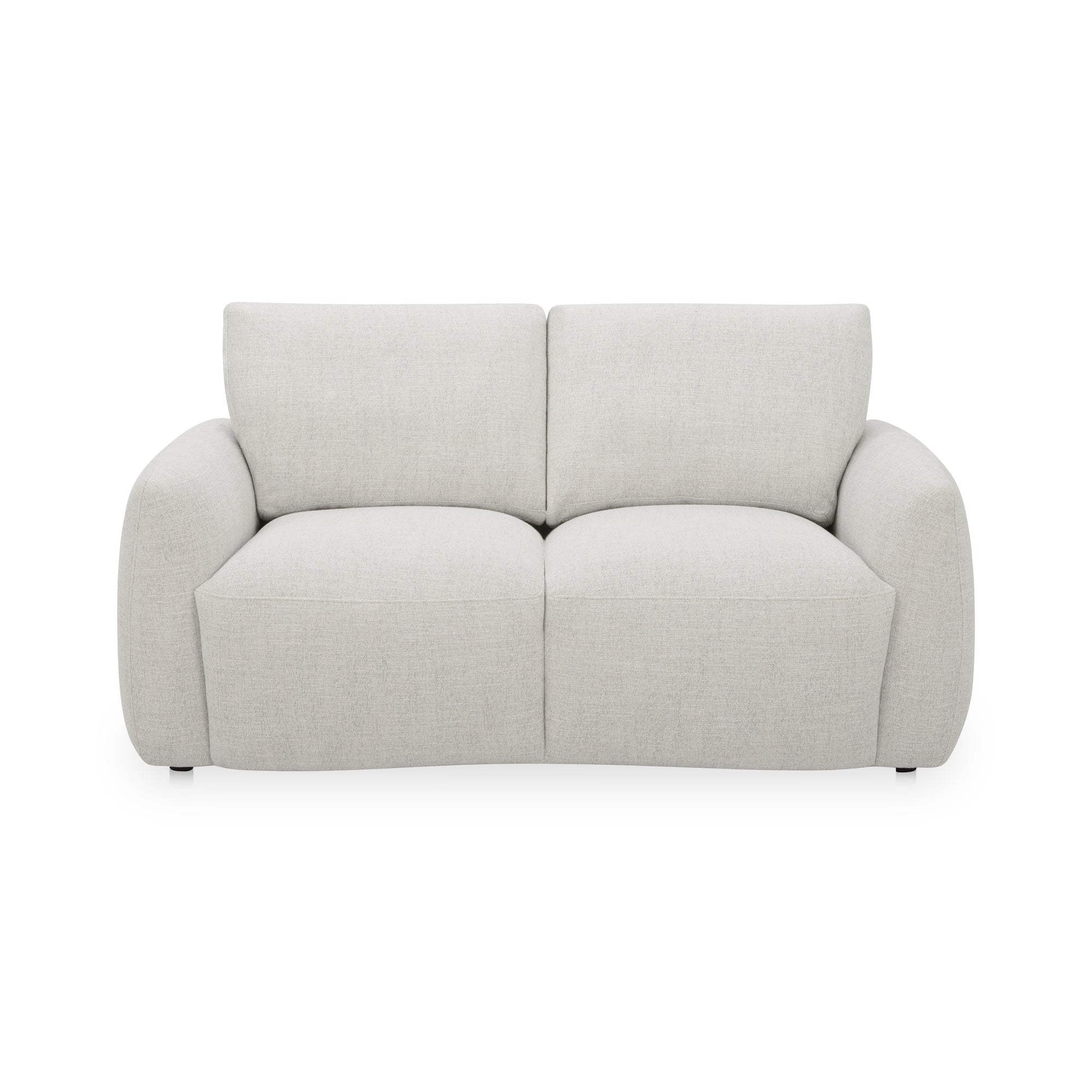 Soren Sofa Supportive High Back Textured Polyester Upholstery Solid Wood Frame Flecked Oat