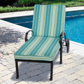 Indoor Outdoor 25 Inch Wide Textured Neutral Chaise Lounge Cushion With Sunbrella Fabric 79 In L X 25 In W