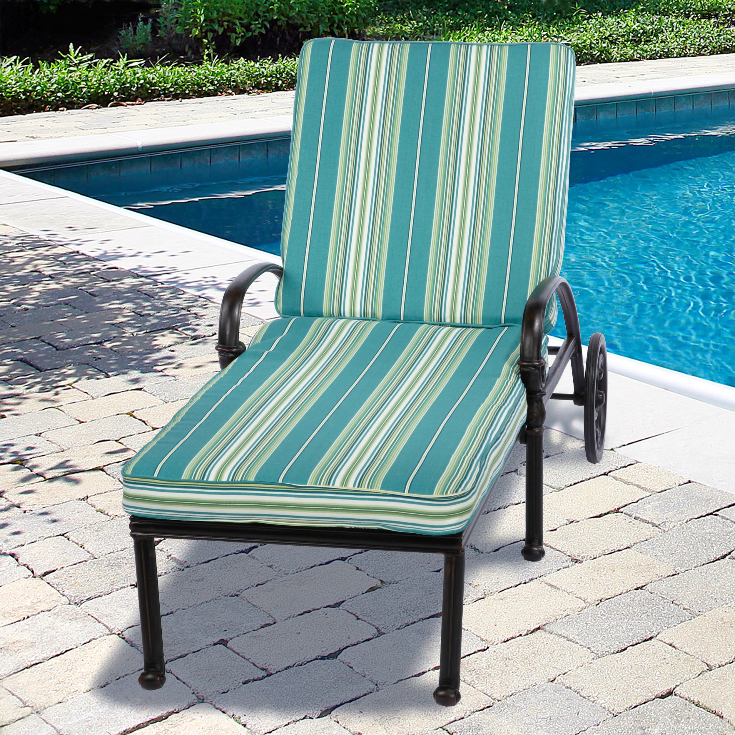 Indoor Outdoor 25 Inch Wide Textured Neutral Chaise Lounge Cushion With Sunbrella Fabric 79 In L X 25 In W