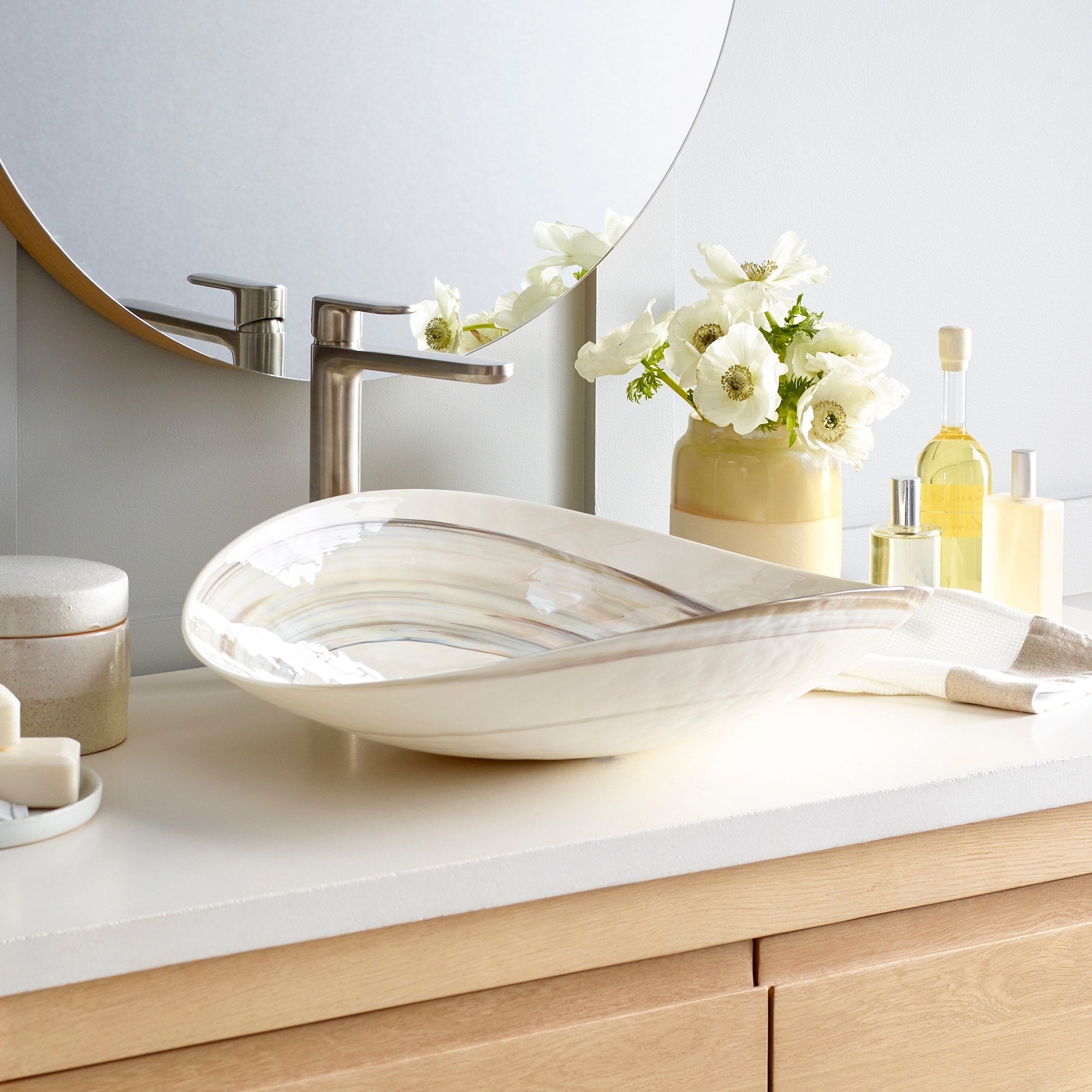 Sorrento Handmade Murano Glass Bathroom Sink 20X17X5.25