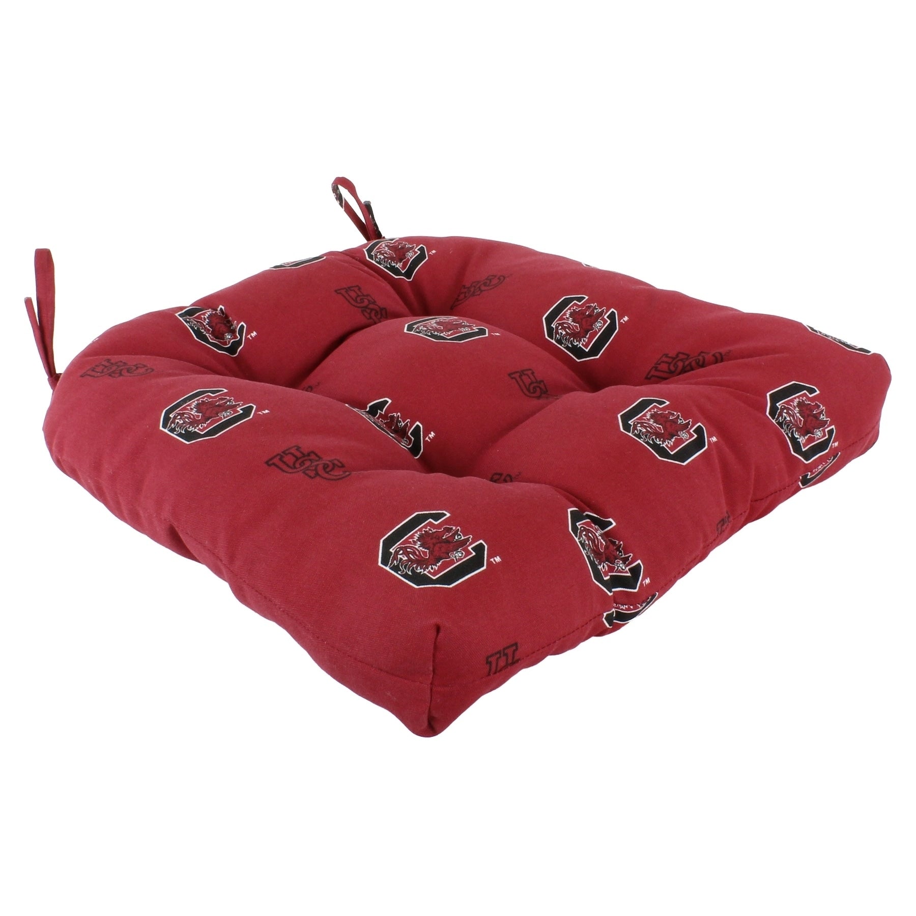 South Carolina Gamecocks Indoor Outdoor Seat Cushion Patio D Cushion 20 X 20 2 Tie Backs 20 X 20 X 3