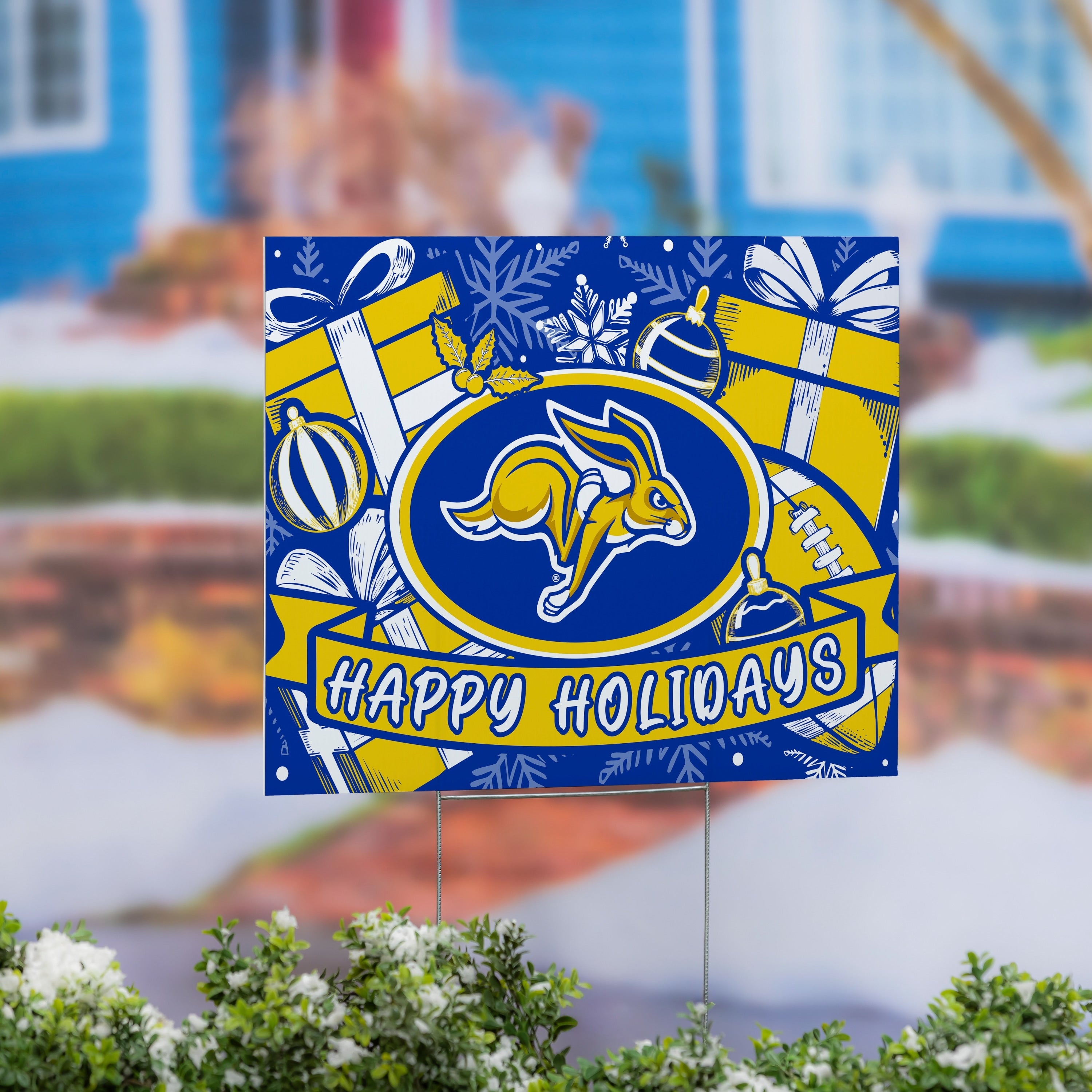 South Dakota State University Coroplast Yard Sign Happy Holidays 24 X 18