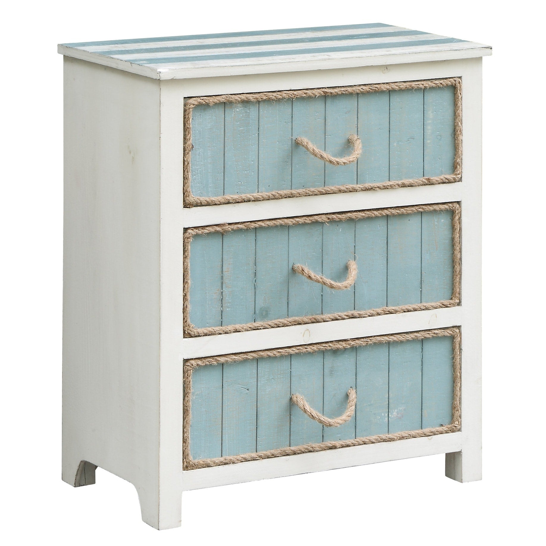 South Shore Blue And White 3 Drawer Accent Chest