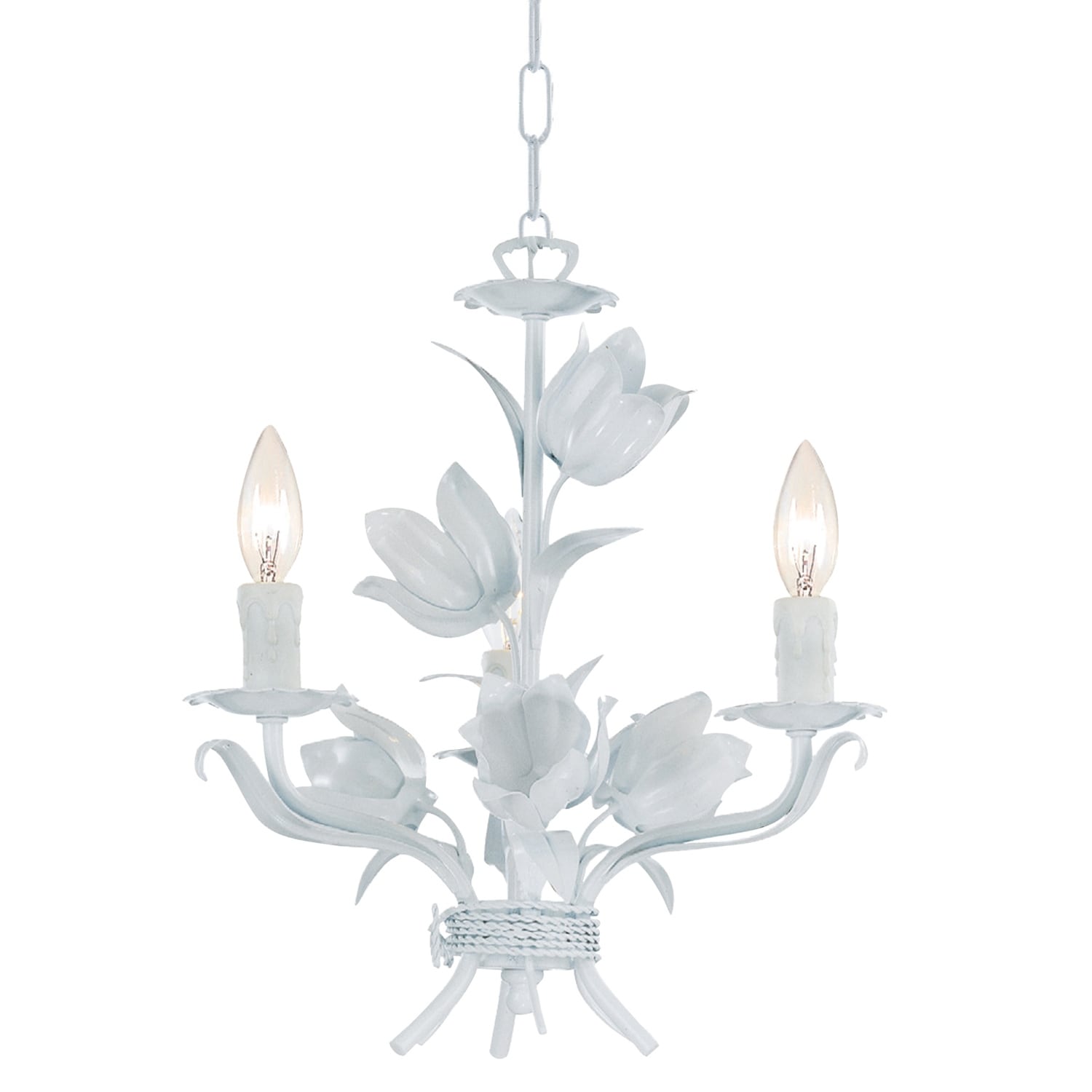 Crystorama Southport Collection 3 Light Wet White Chandelier